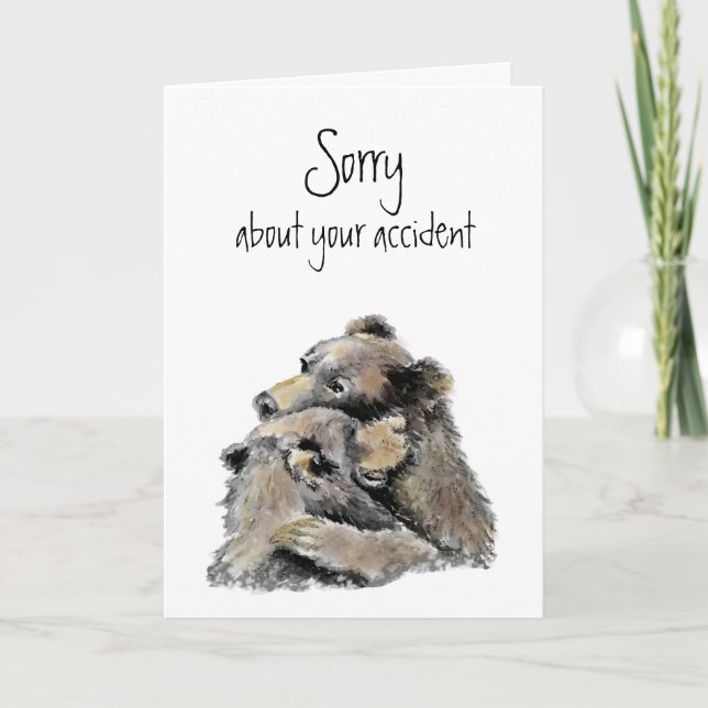 Carte Désolé pour les fleurs d'accident Fun Bear Hugs (Devant)