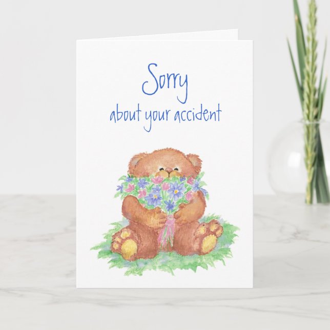 Carte Désolé pour les fleurs d'accidentTeddy Bear  (Devant)
