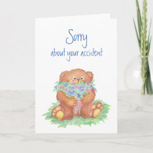 Carte Désolé pour les fleurs d'accidentTeddy Bear
