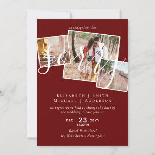 Carte DÉSOLÉ ! Remise du mariage Changement de date PHOT