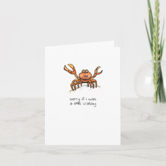 Carte Désolé Si J'Étais Crabby