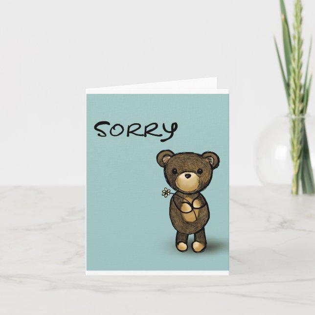 Carte Désolé Teddy Bear Excusez-moi Joli dessin animé Sw (Devant)