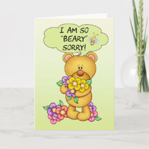 Carte désolée "Beary" désolé avec l'ours et les