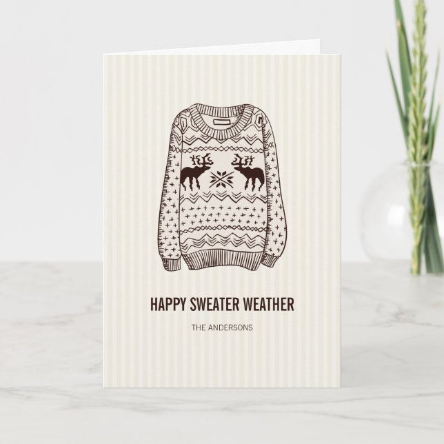 Carte d'essentiels de vacances de Sweater Laid pou (Devant)
