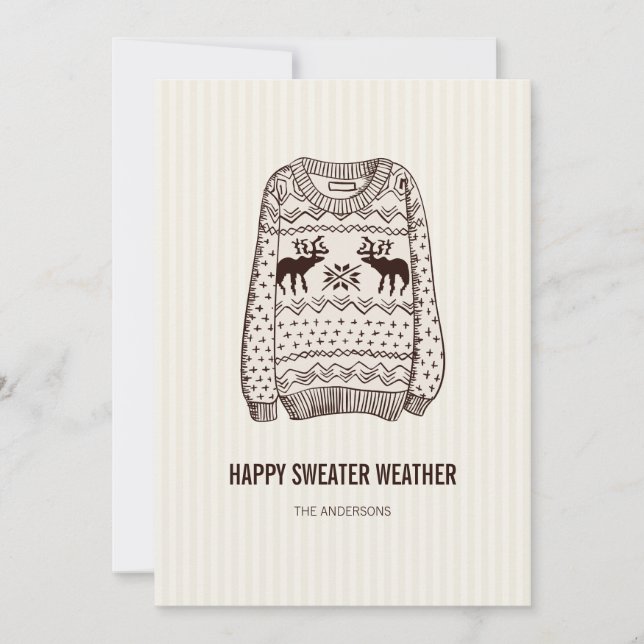 Carte d'essentiels de vacances de Sweater Laid pou (Devant)