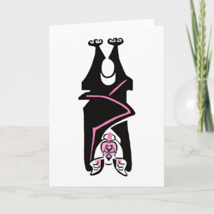 Carte Dessin à la main - BAT noir - Faune - Nature