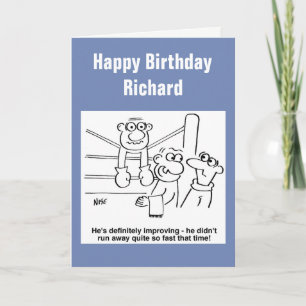 Carte Dessin animé de boxeur au bout du rouleau