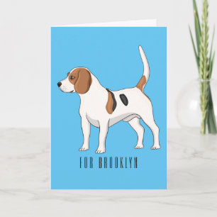 Carte dessin animé de chien beagle
