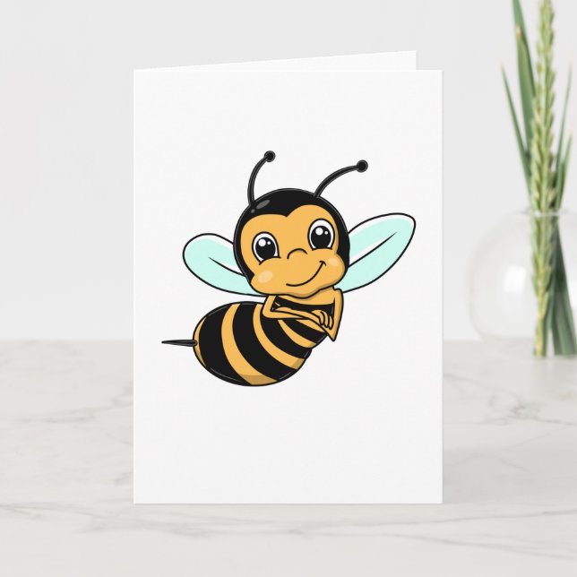 Carte Dessin animé de l'abeille mignonne (Devant)
