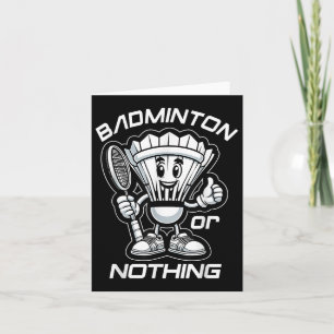 Carte Dessin animé de volant et de raquette de badminton