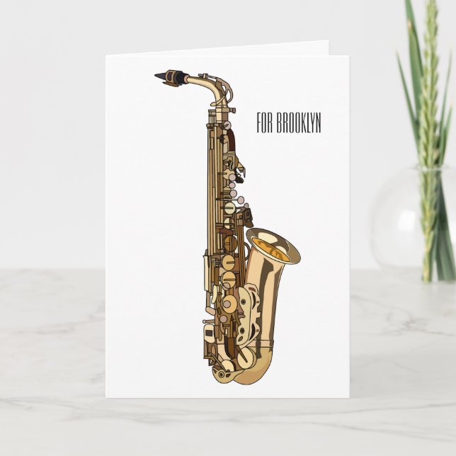 Carte dessin animé saxophone (Devant)