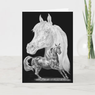 Carte Dessin Arabe de montage de chevaux par le cygne de