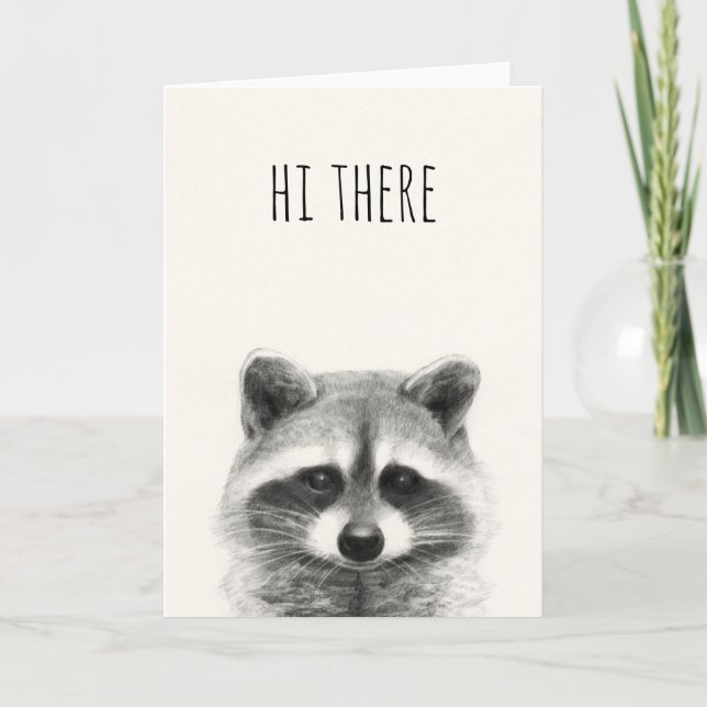 Carte Dessin au crayon Raccoon (Devant)