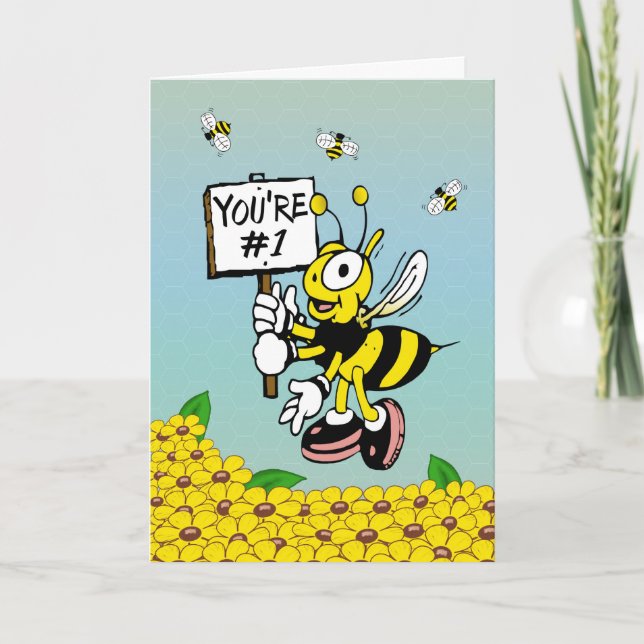 Carte Dessin d'abeille pour Fête des pères (Devant)