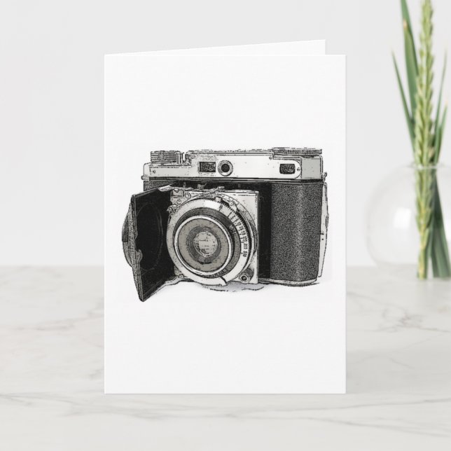 Carte Dessin d'art d'un photographe de caméra de 35 mm r (Devant)
