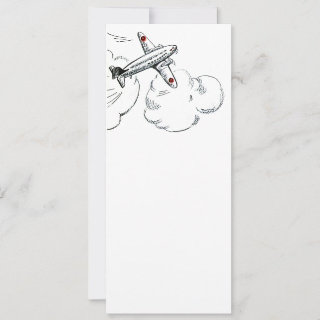 Carte Dessin d'avion à l'ancienne mode (Devant)