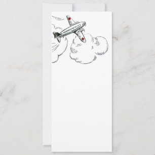 Carte Dessin d'avion à l'ancienne mode