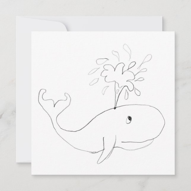 Carte Dessin de baleine pour enfants (Devant)