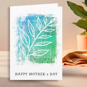 Carte Dessin de branche abstraite Art Joyeuse Fête des M