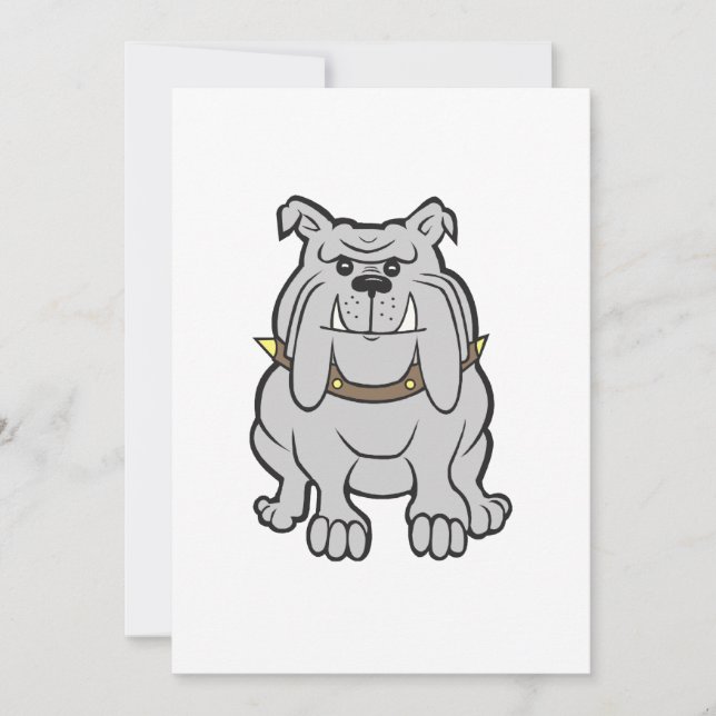 Carte dessin de bulldog (Devant)