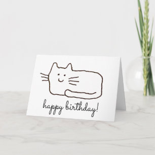 Carte Dessin de chat de bande dessinée drôle Joyeux Anni