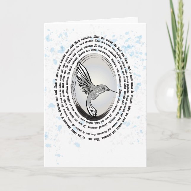 Carte Dessin de colibri inspirant (Devant)