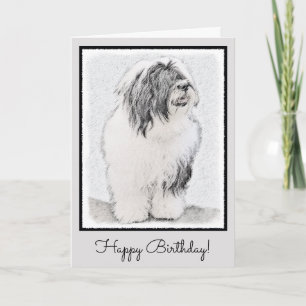 Carte Dessin de collie à oreilles - Joli art original de