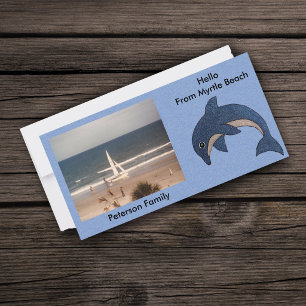 Carte Dessin de dauphin personnalisé de l'océan bleu jol