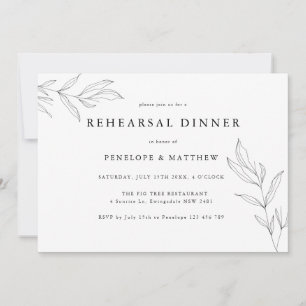 Carte Dessin de ligne Dîner de répétition feuille de feu