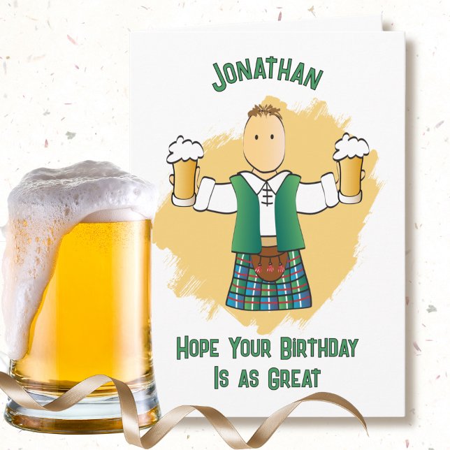 Carte Dessin de Snarky Homme et Kilt Dit Amusant Anniver (Créateur téléchargé)