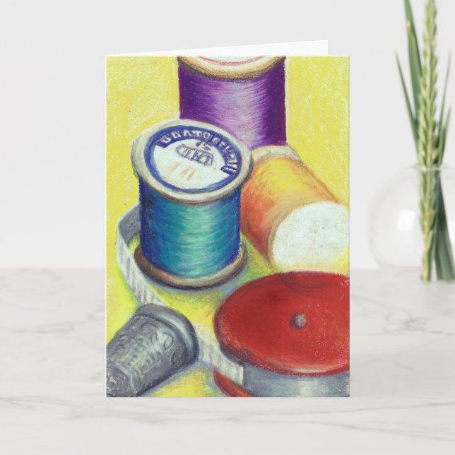 Carte Dessin des bobines en bois pour Quilters - (Devant)