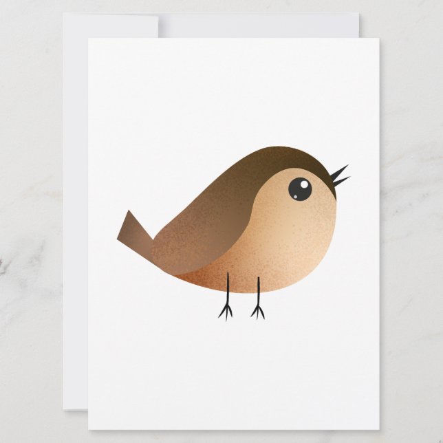 Carte Dessin d'Oiseau de Bruant (Devant)