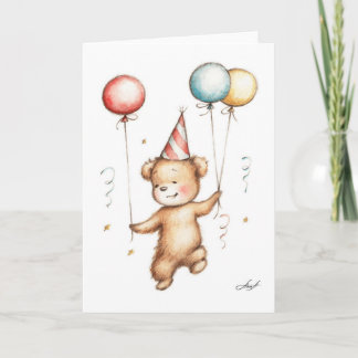 Carte Dessin d'ours de nounours dans le casquette