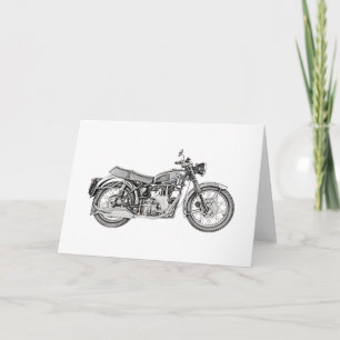 Carte Dessin Moto Vélos Classique 1952