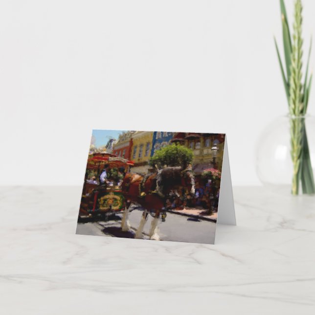 Carte Dessin pastel Main Street Trolley (Devant)