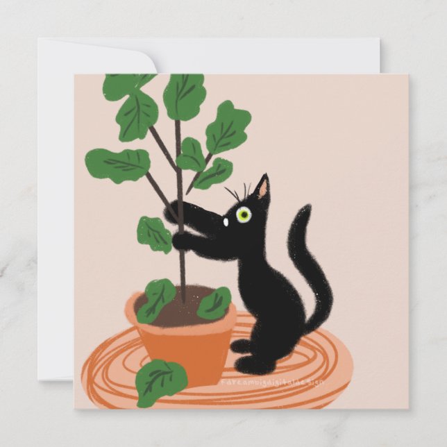 Carte dessinée à la main avec des plantes en pot,  (Devant)