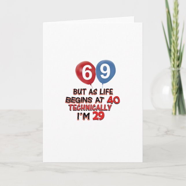 Carte dessins amusants pour 69e anniversaire (Devant)