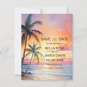 Carte Destination Sunset Beach Wedding