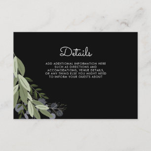 Carte détail de minuit de brins de mariage