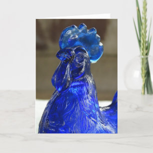 Carte Détail du coq de verre bleu