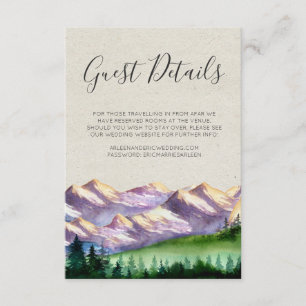 Carte détail rustique d'invité de mariage de