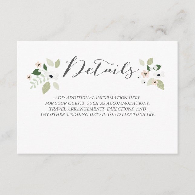 Carte Détails des fleurs de champ (Devant)