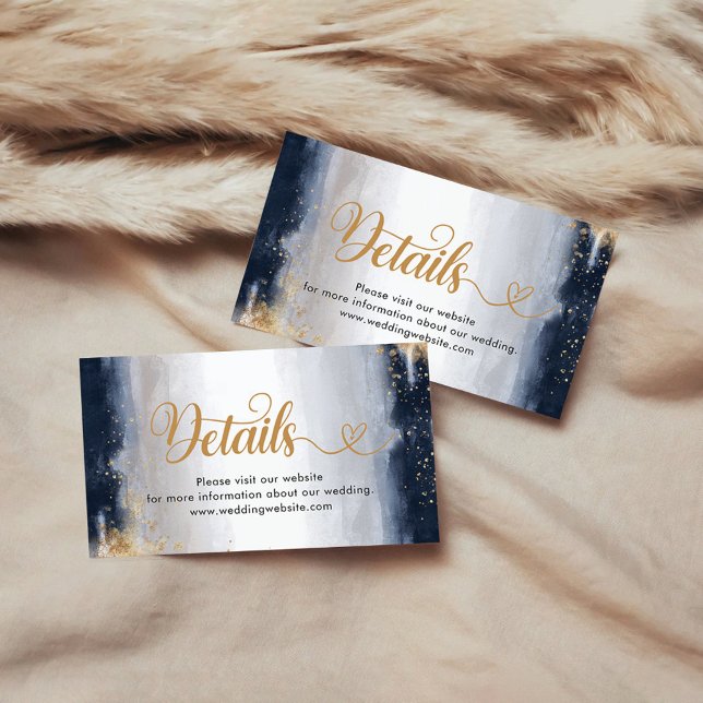 Carte Détails du Baby shower Marine et Gold (Créateur téléchargé)