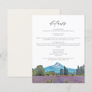 Carte Détails du Mariage d'aquarelle MOUNT HOOD