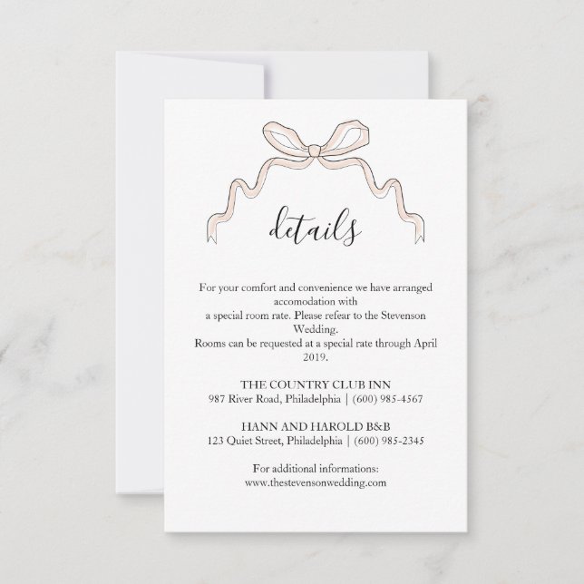 Carte Détails du Mariage de broussailles (Devant)
