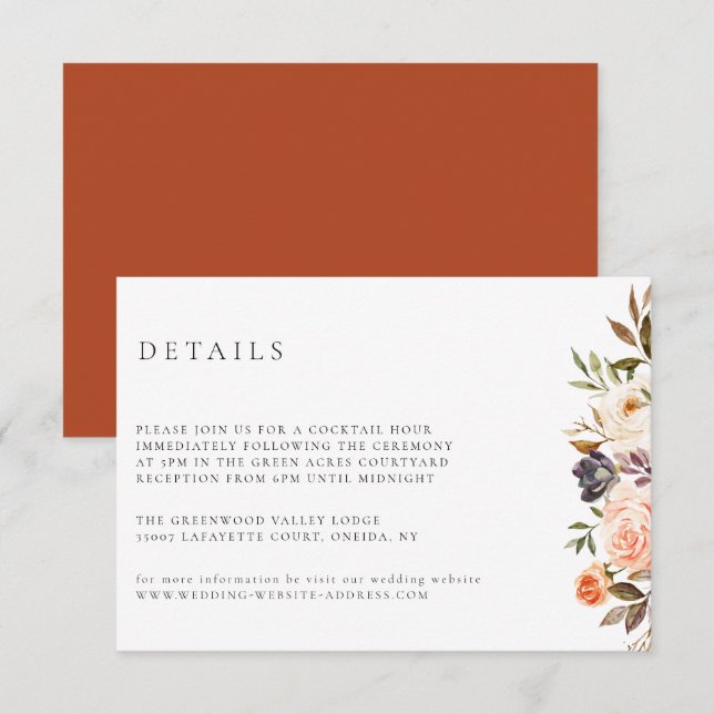 Carte Détails du Mariage de la Terre d'automne (Devant / Derrière)