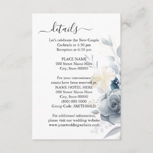 Carte Détails du Mariage des fleurs d'aquarelle