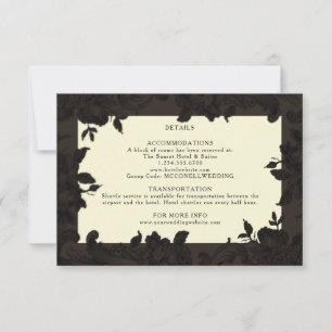 Carte Détails du mariage floral brun foncé
