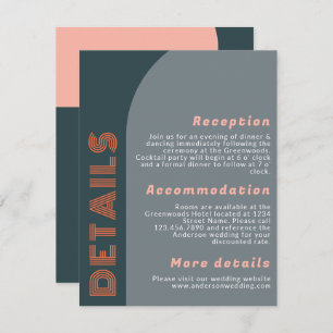 Carte Détails du Mariage moderne Super Arch Retro