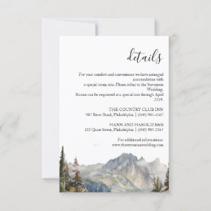Carte Détails du Mariage Mountain Forest